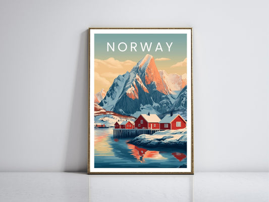 Norway framed vintage travel poster – Atlas Prints