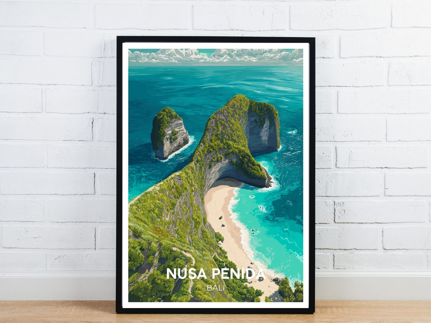 Minimal Nusa Penida travel art poster – Atlas Prints