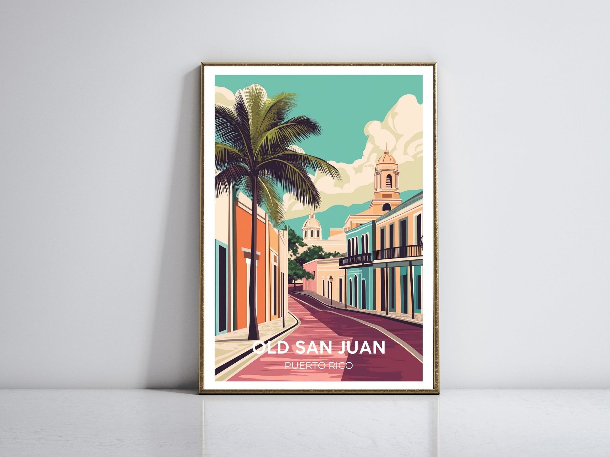 Old San Juan Puerto Rico framed vintage travel poster – Atlas Prints