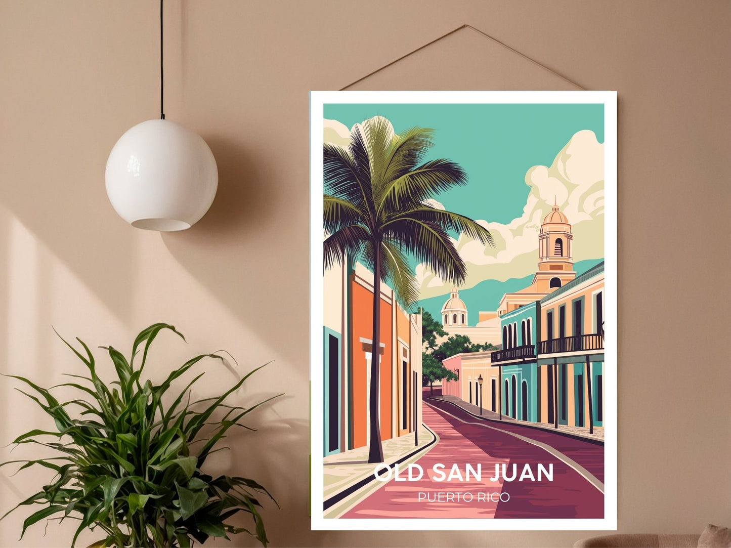 Close-up of Old San Juan Puerto Rico travel poster matte texture – Atlas Prints