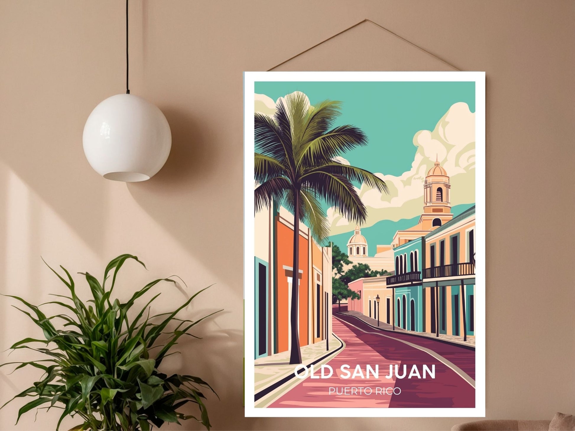 Close-up of Old San Juan Puerto Rico travel poster matte texture – Atlas Prints