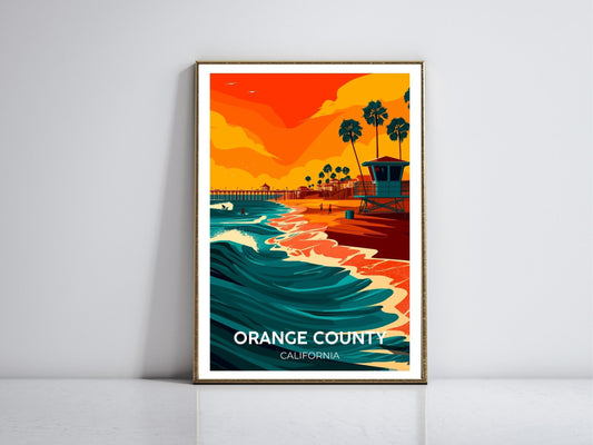 Orange County California framed vintage travel poster – Atlas Prints