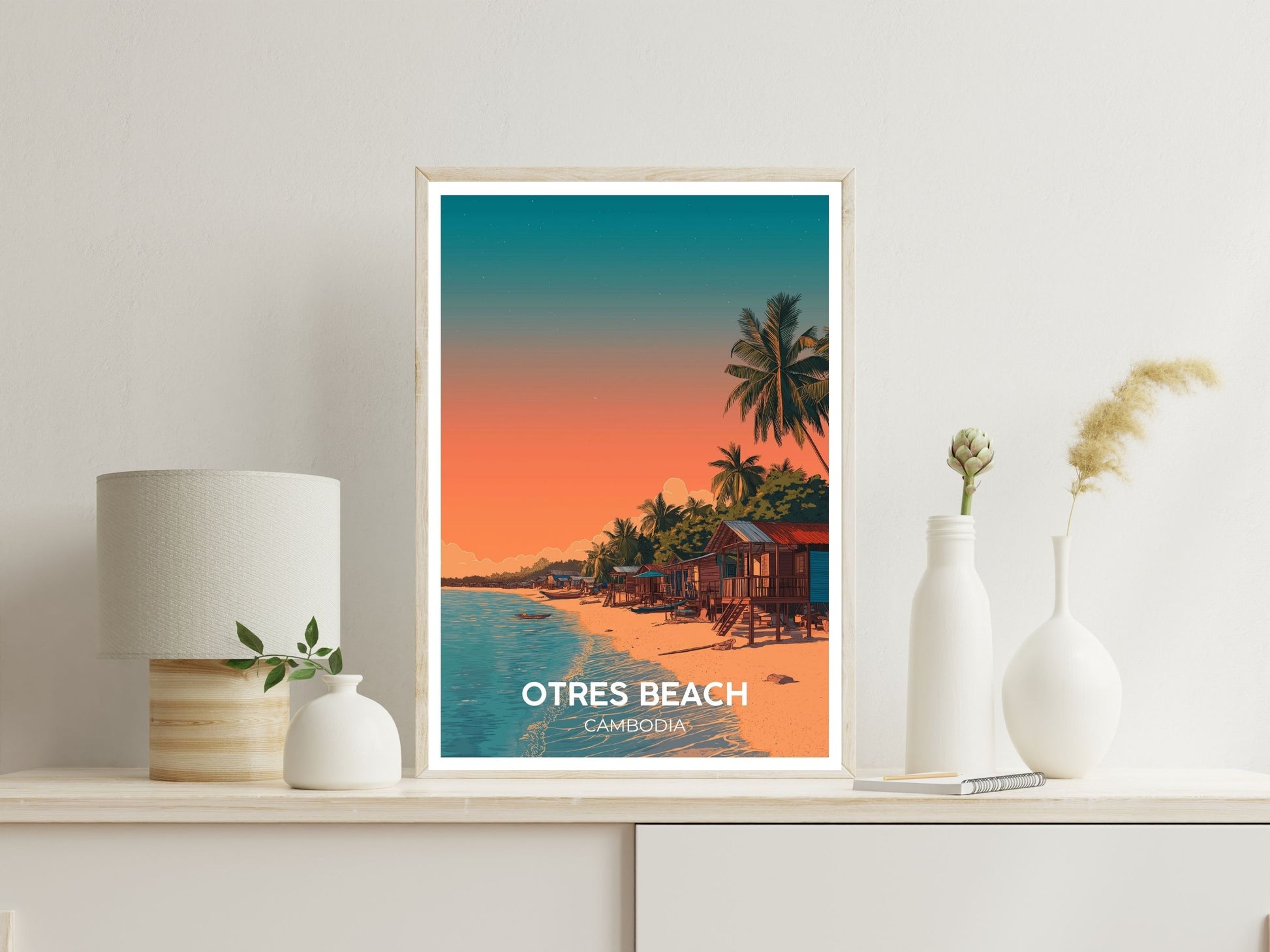 Otres Beach Cambodia wall art print displayed in bedroom – Atlas Prints