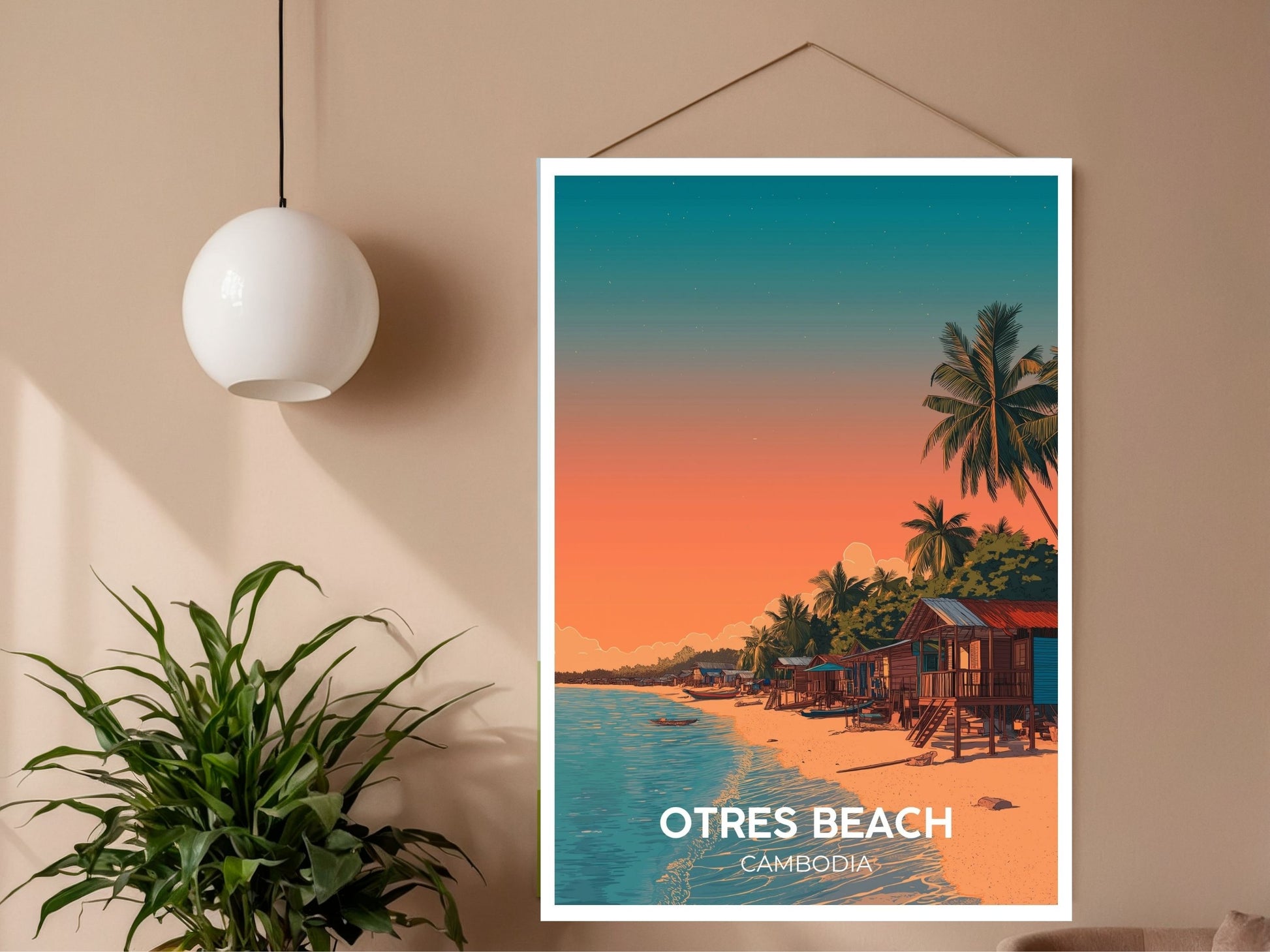 Close-up of Otres Beach Cambodia travel poster matte texture – Atlas Prints