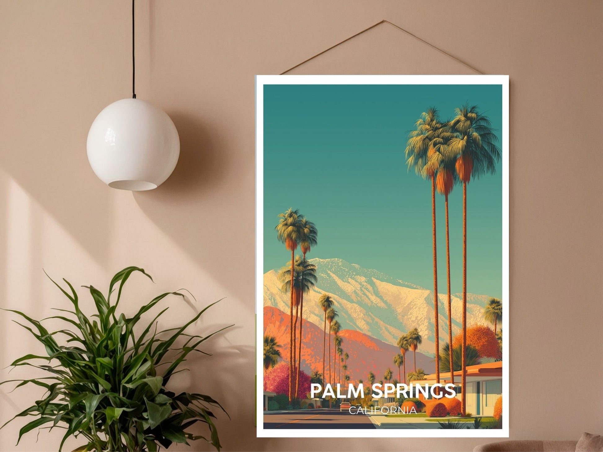 Close-up of Palm Springs California travel poster matte texture – Atlas Prints