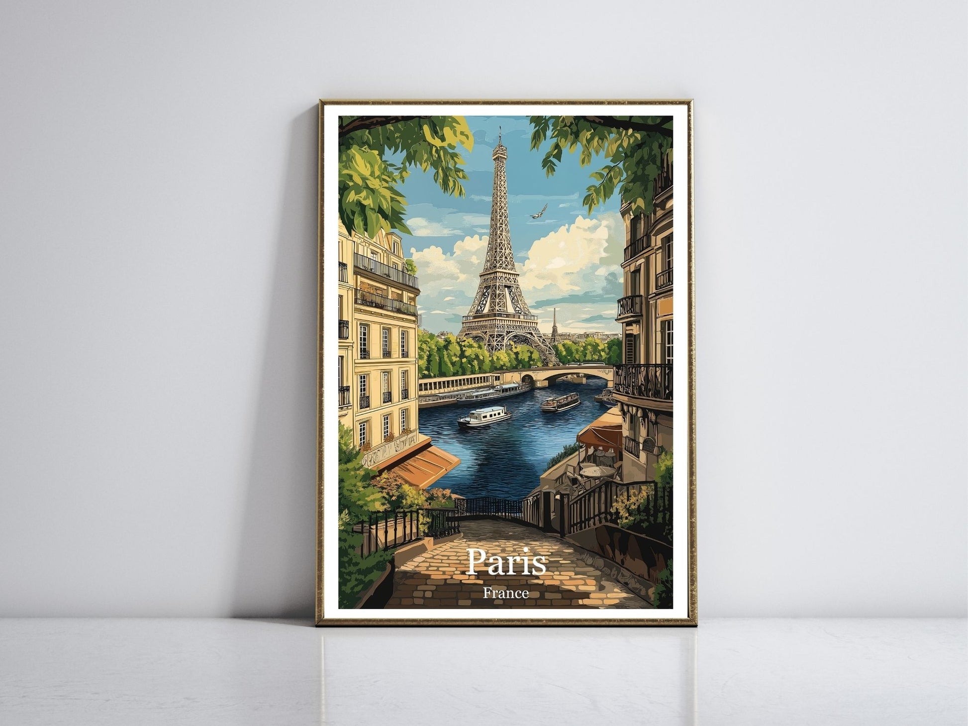 Paris framed vintage travel poster – Atlas Prints