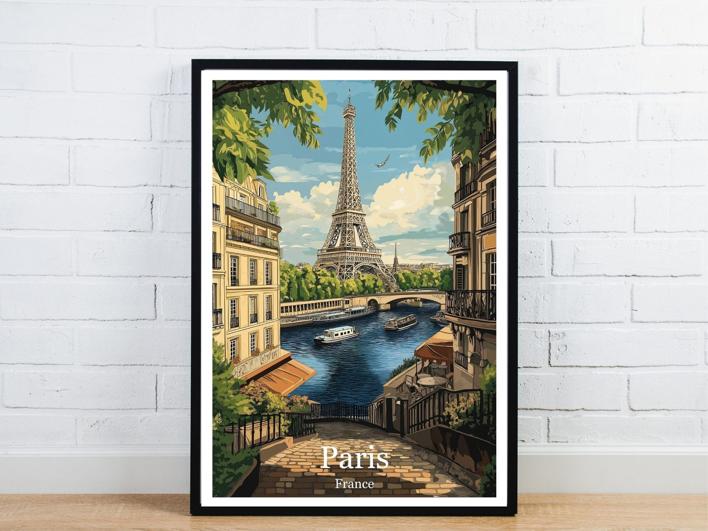 Minimal Paris travel art poster – Atlas Prints