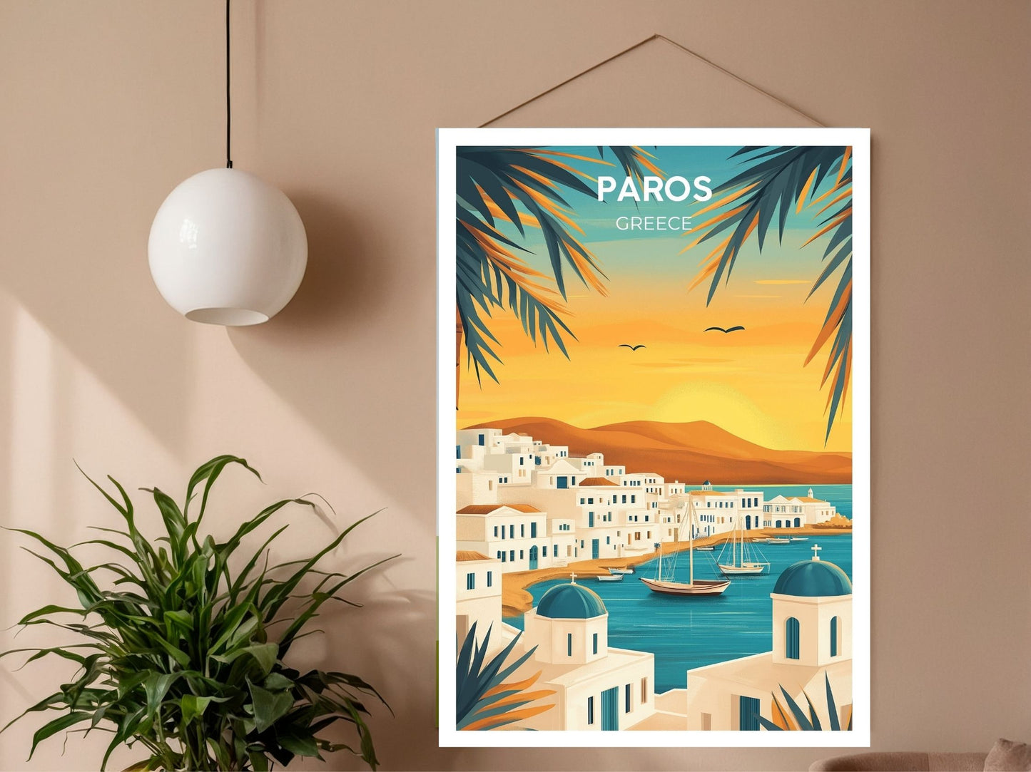 Close-up of Paros Greece travel poster matte texture – Atlas Prints