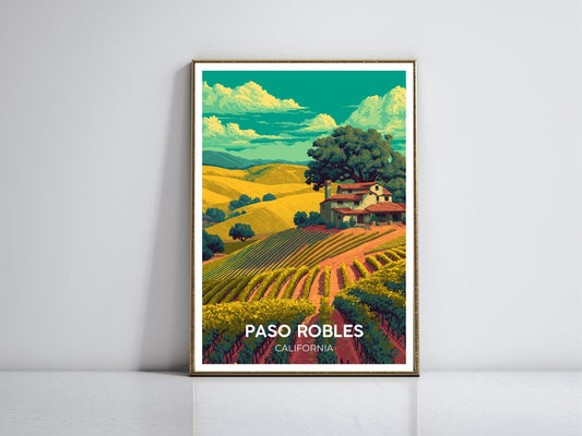 Paso Robles California framed vintage travel poster – Atlas Prints