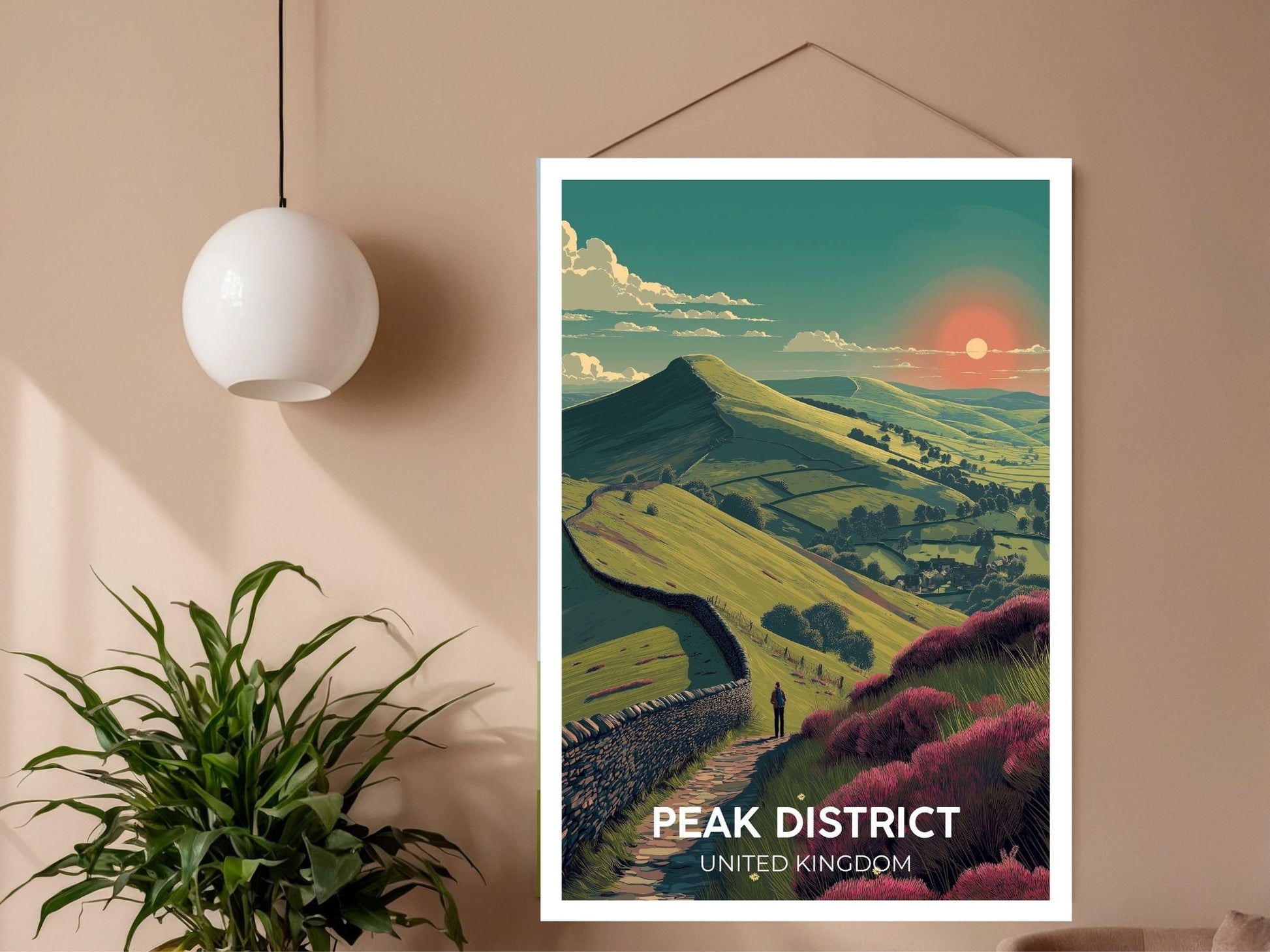Close-up of Peak District England travel poster matte texture – Atlas Prints