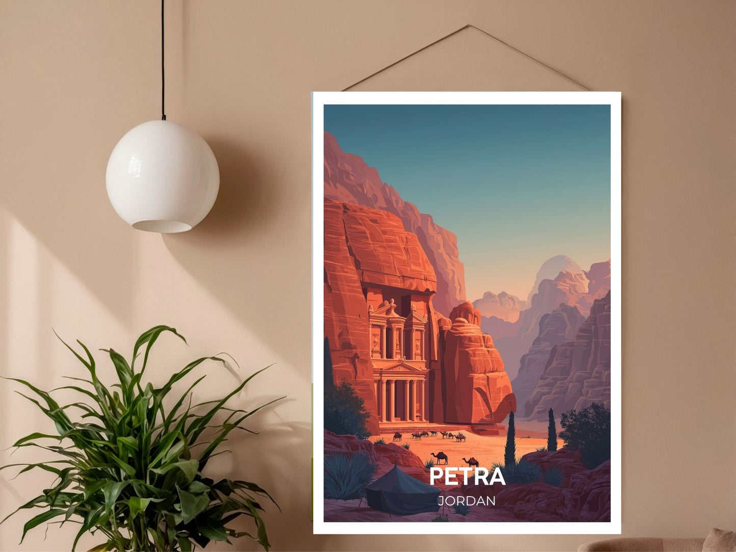 Close-up of Petra Jordan travel poster matte texture – Atlas Prints