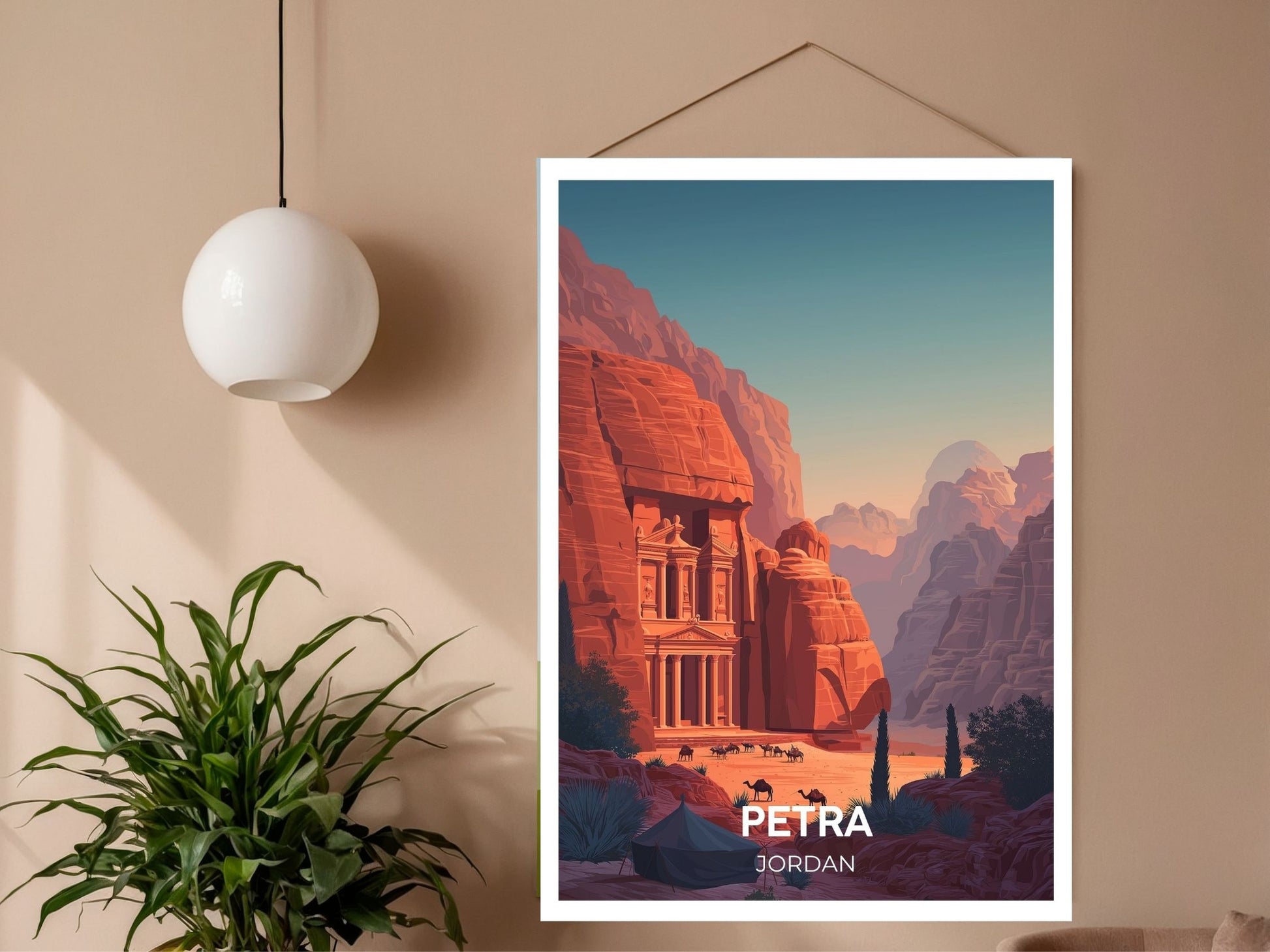 Close-up of Petra Jordan travel poster matte texture – Atlas Prints