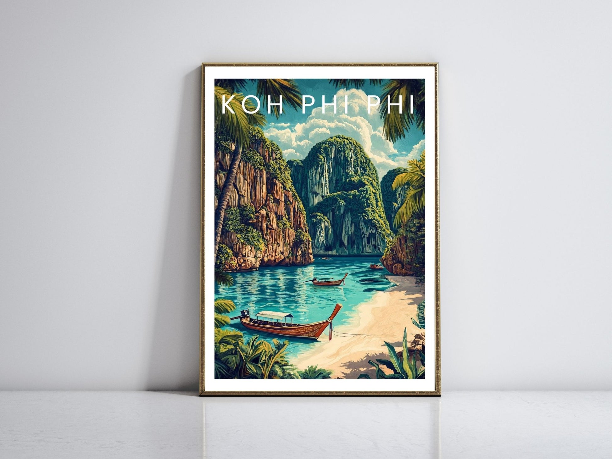Phi Phi Island framed vintage travel poster – Atlas Prints