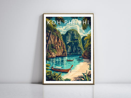 Phi Phi Island framed vintage travel poster – Atlas Prints