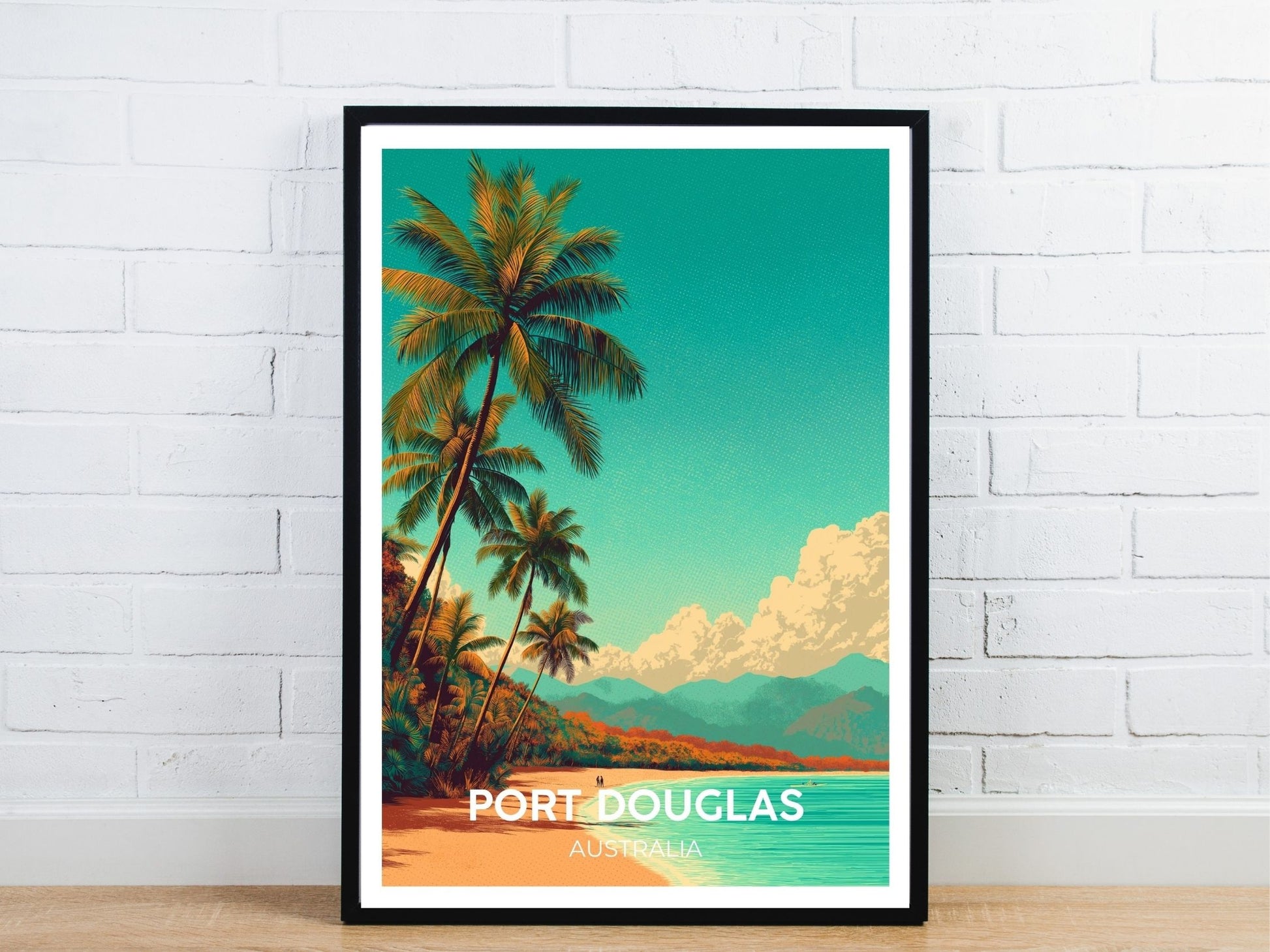 Minimal Port Douglas Australia travel art poster – Atlas Prints