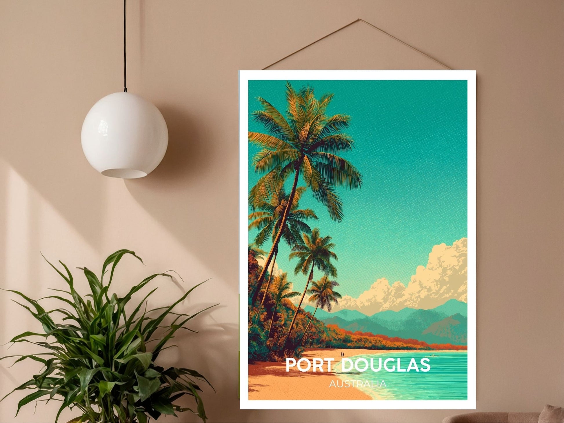 Close-up of Port Douglas Australia travel poster matte texture – Atlas Prints