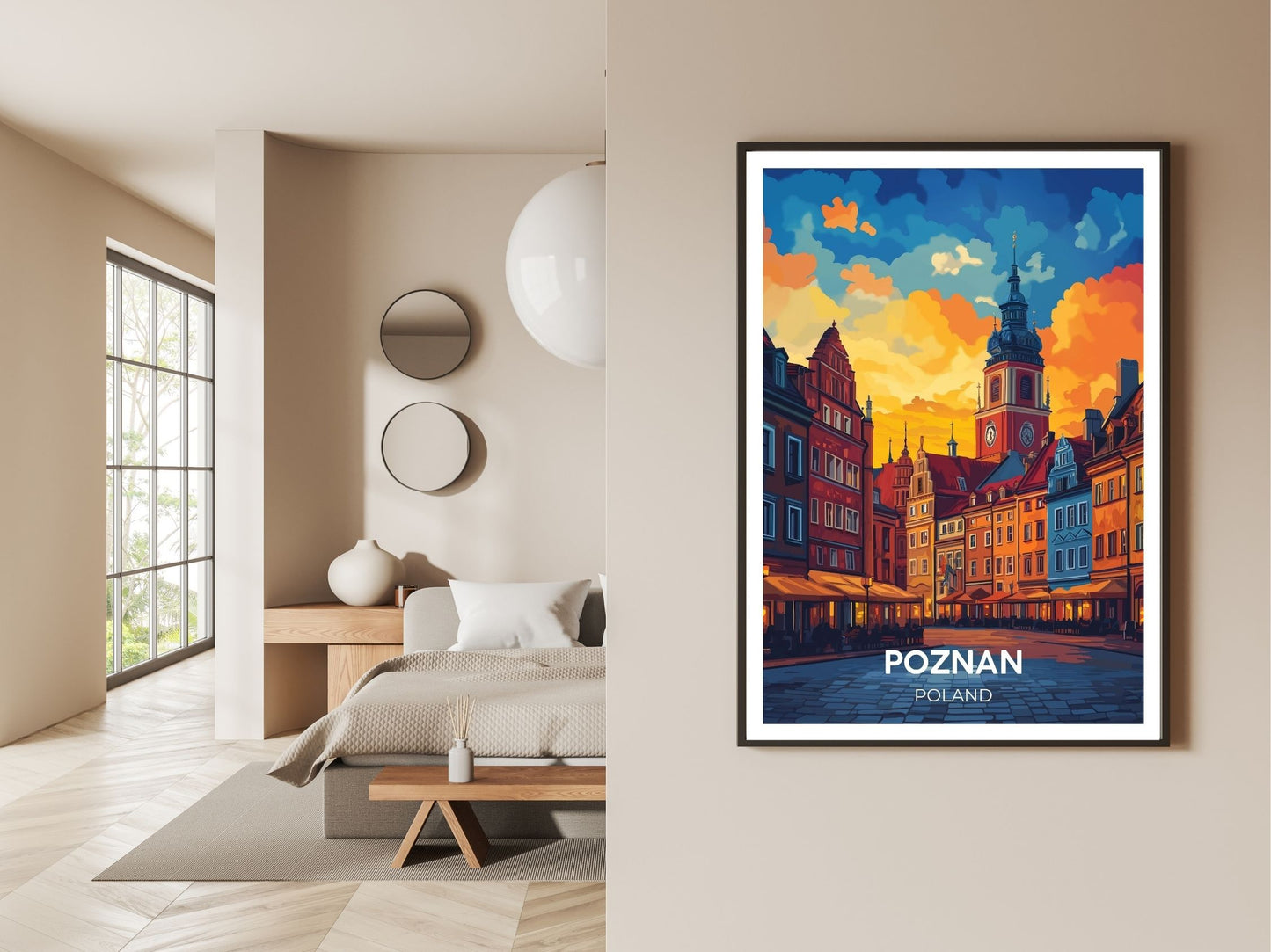 Gallery wall display of Poznan travel poster – Atlas Prints