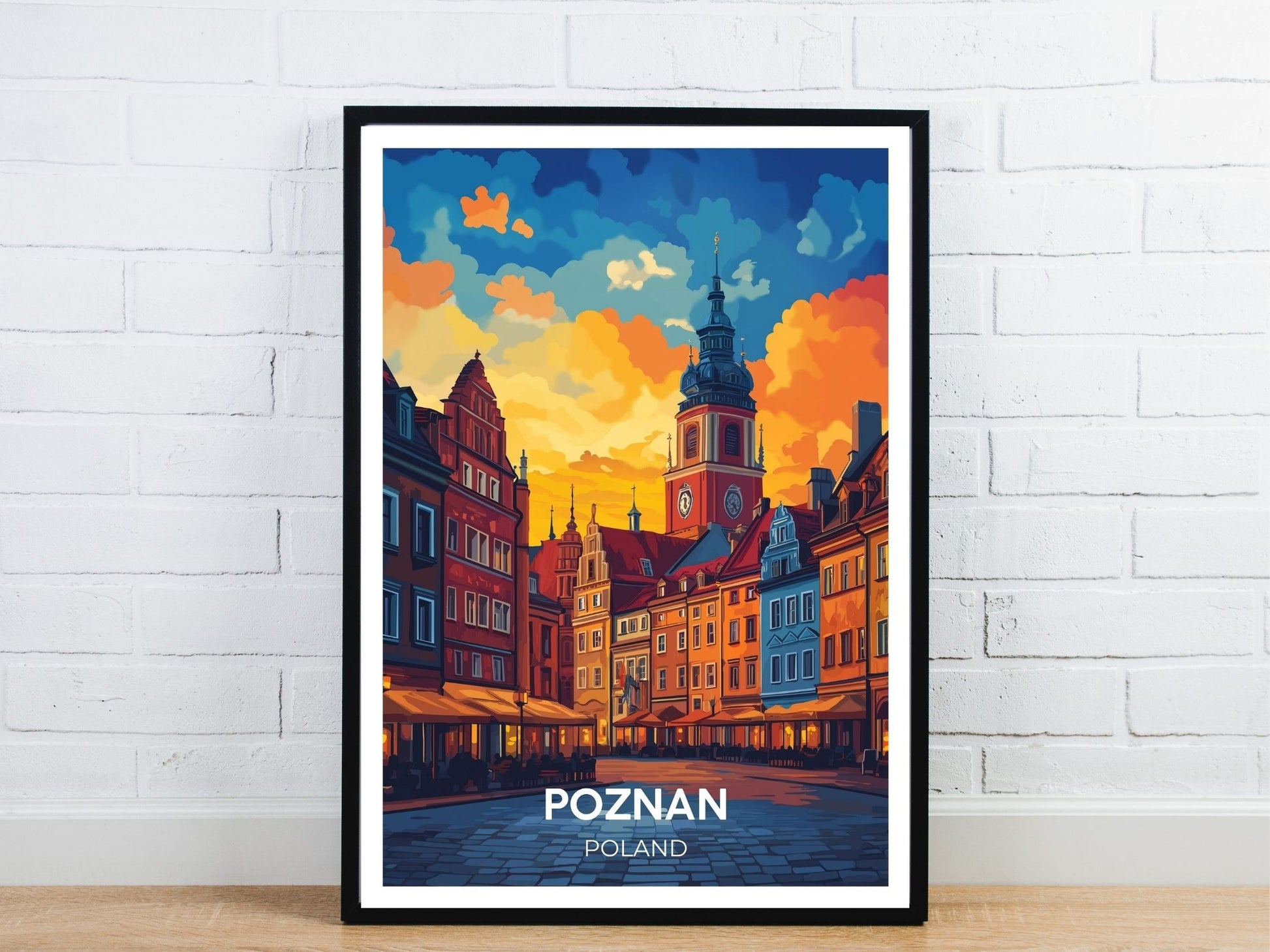 Minimal Poznan travel art poster – Atlas Prints