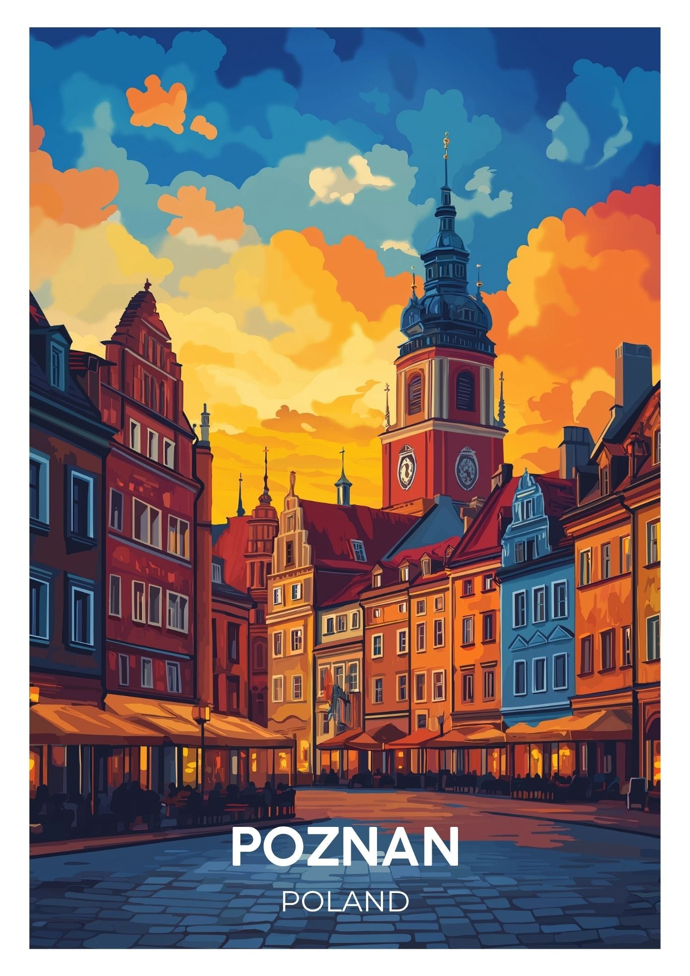 Vintage Poznan travel poster wall art print – Atlas Prints