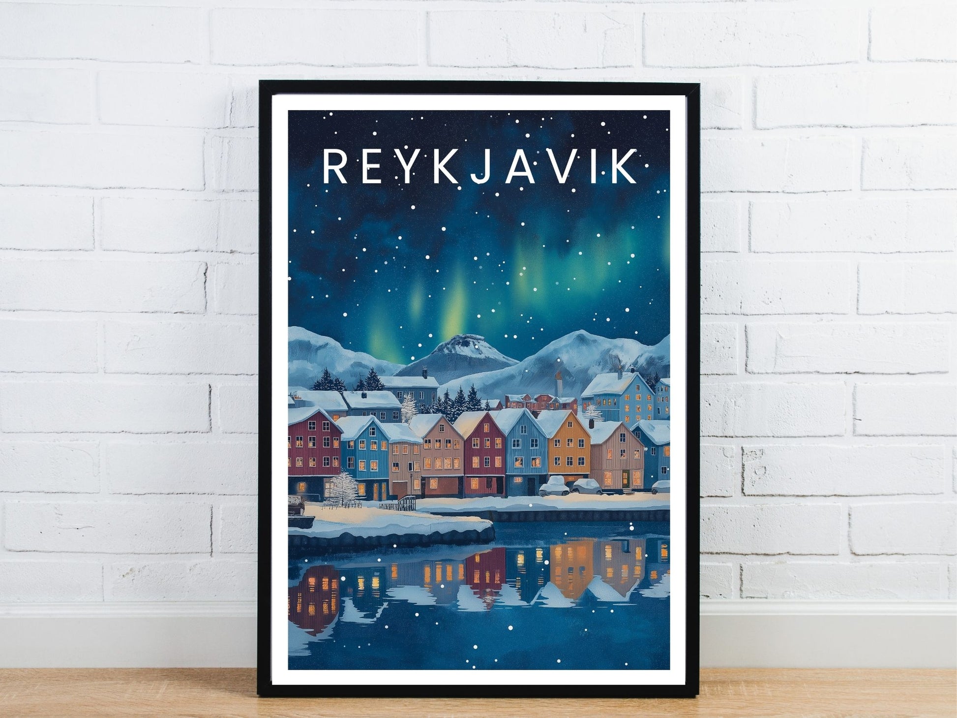 Minimal Reyjavik  travel art poster – Atlas Prints