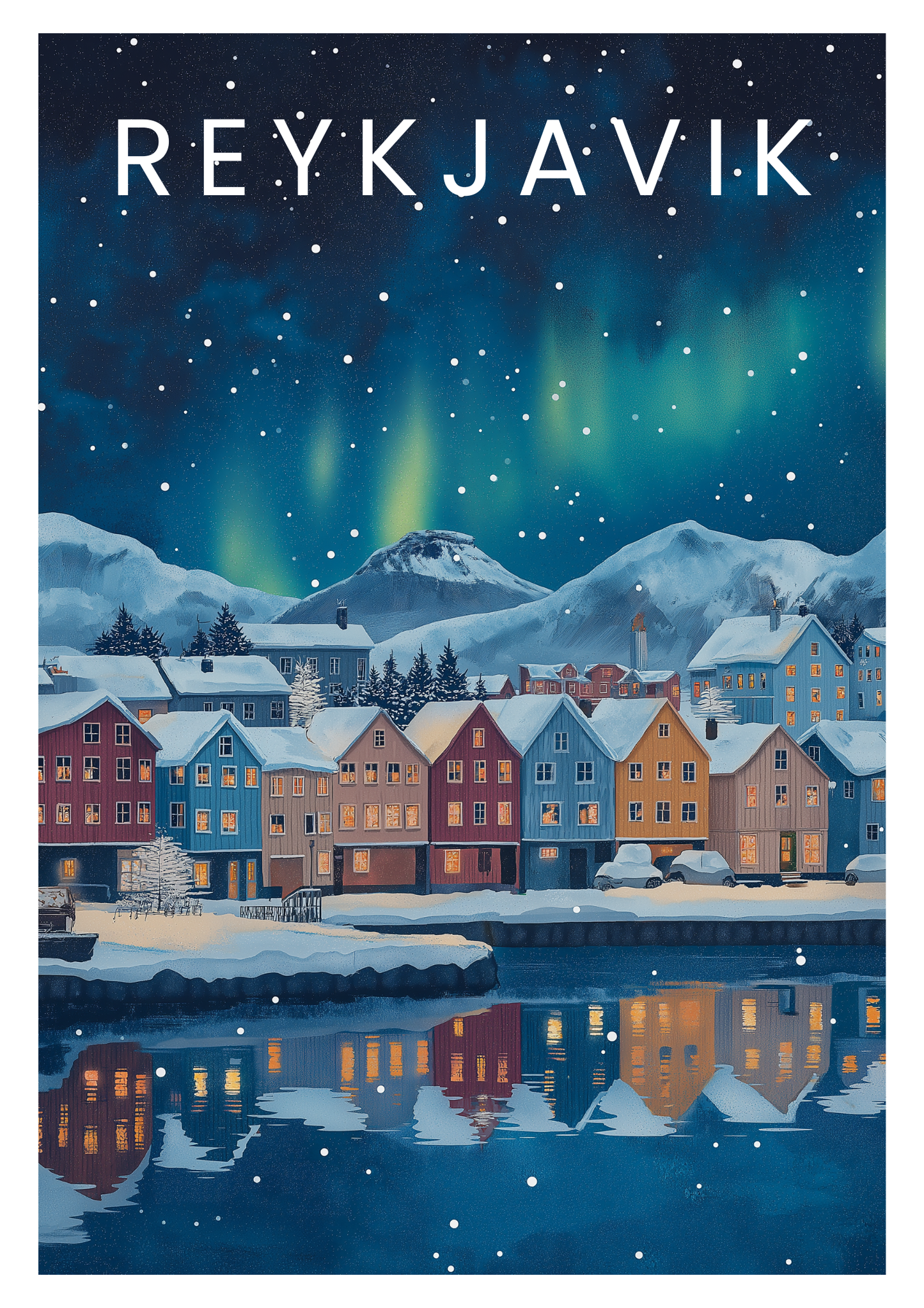 Reykjavik, Iceland – Vintage Travel Poster