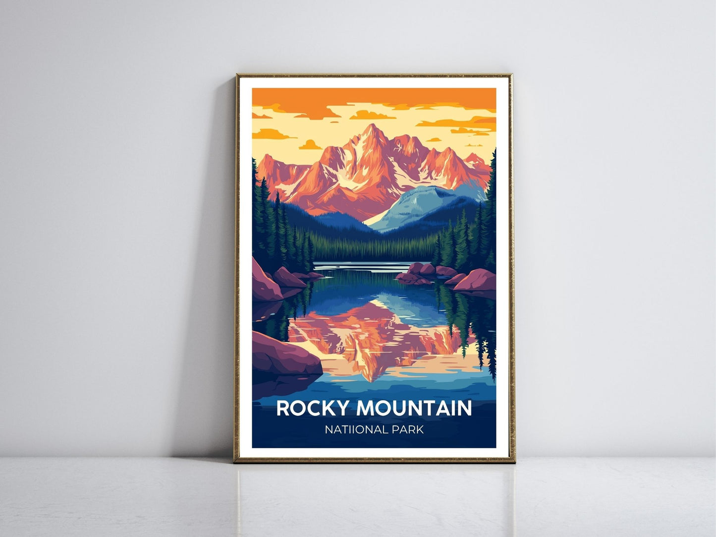 Adirondacks New York framed vintage travel poster – Atlas Prints