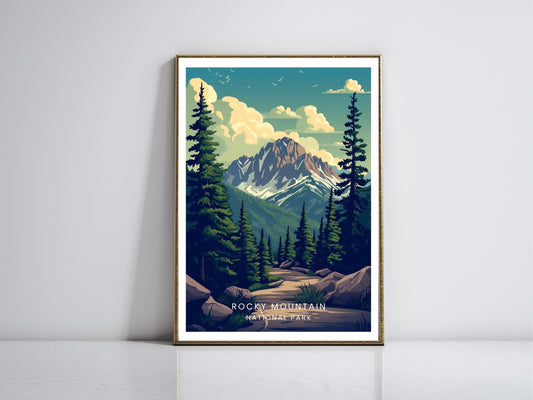 Rocky Mountain National Park framed vintage travel poster – Atlas Prints