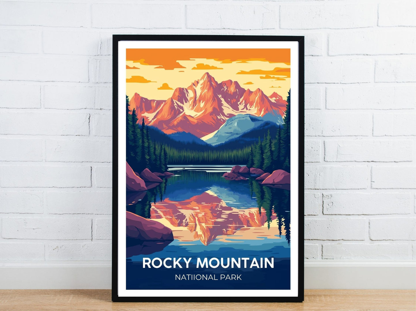 Minimal Adirondacks New York travel art poster – Atlas Prints