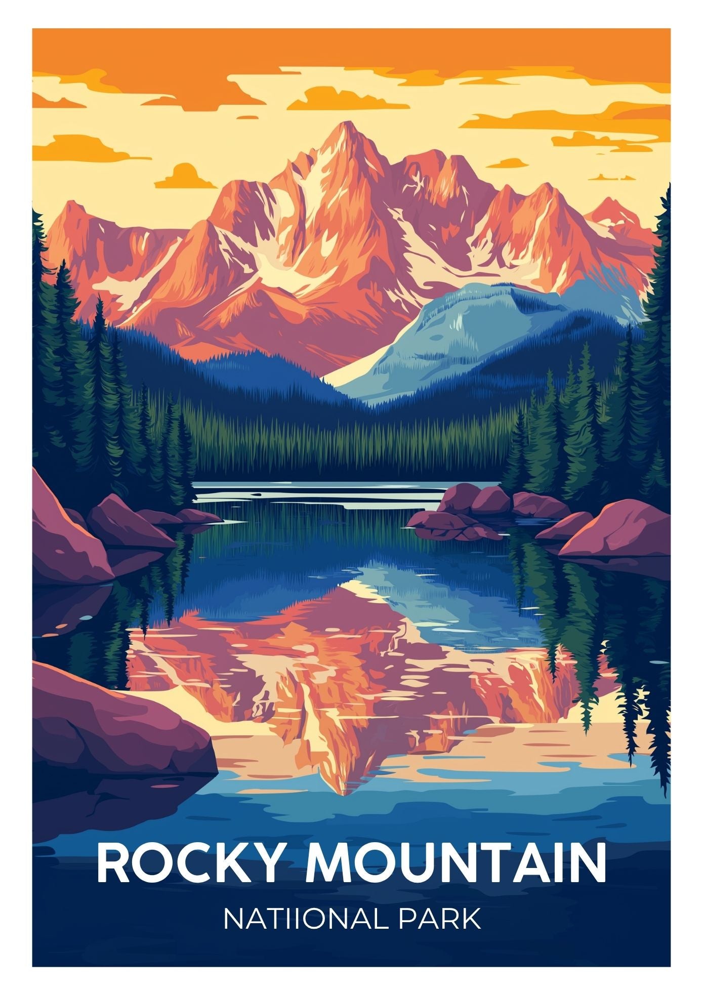 Vintage Adirondacks New York travel poster wall art print – Atlas Prints
