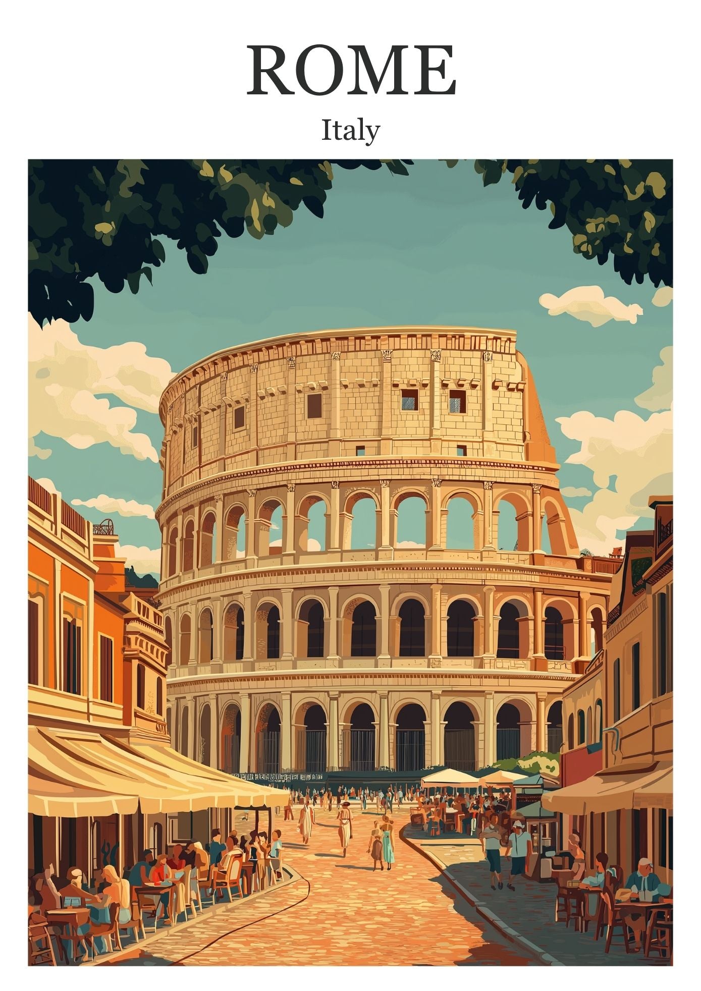 Vintage Rome travel poster wall art print – Atlas Prints