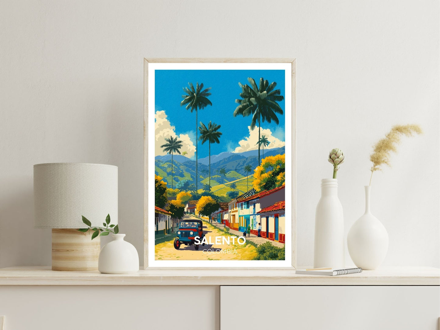 Salento Colombia  wall art print displayed in bedroom – Atlas Prints