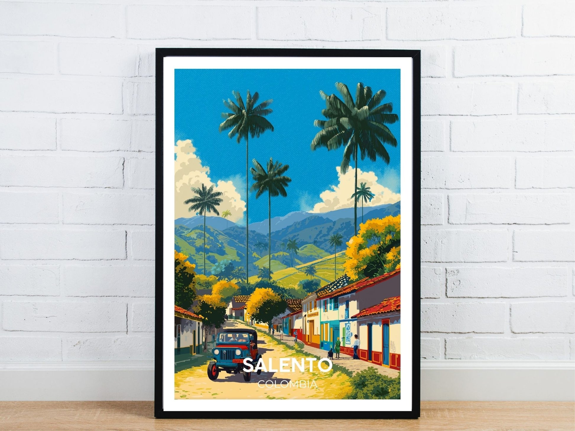 Minimal Salento Colombia  travel art poster – Atlas Prints