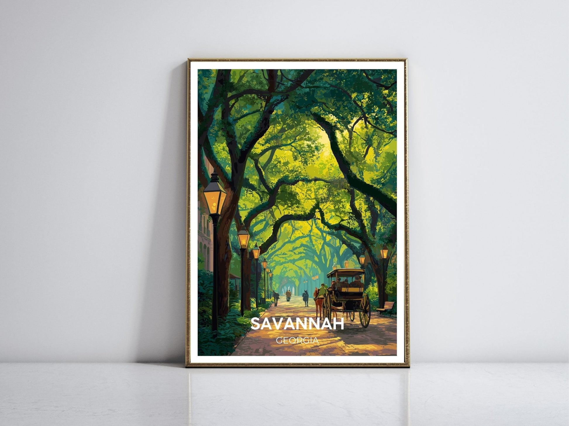 Savannah Georgia framed vintage travel poster – Atlas Prints