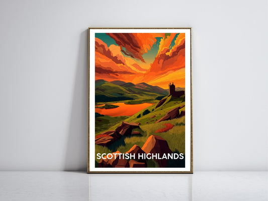 Scottish Highlands framed vintage travel poster – Atlas Prints