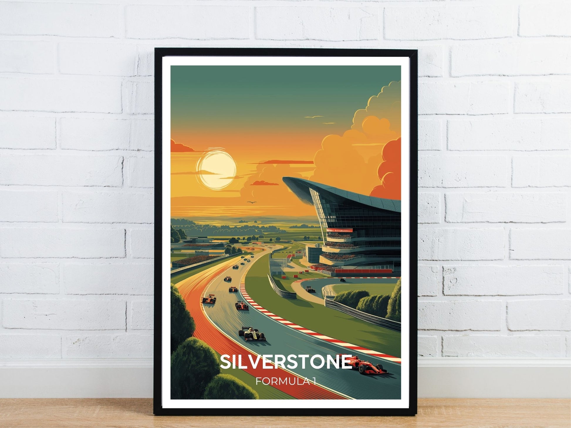 Minimal Silverstone travel art poster – Atlas Prints