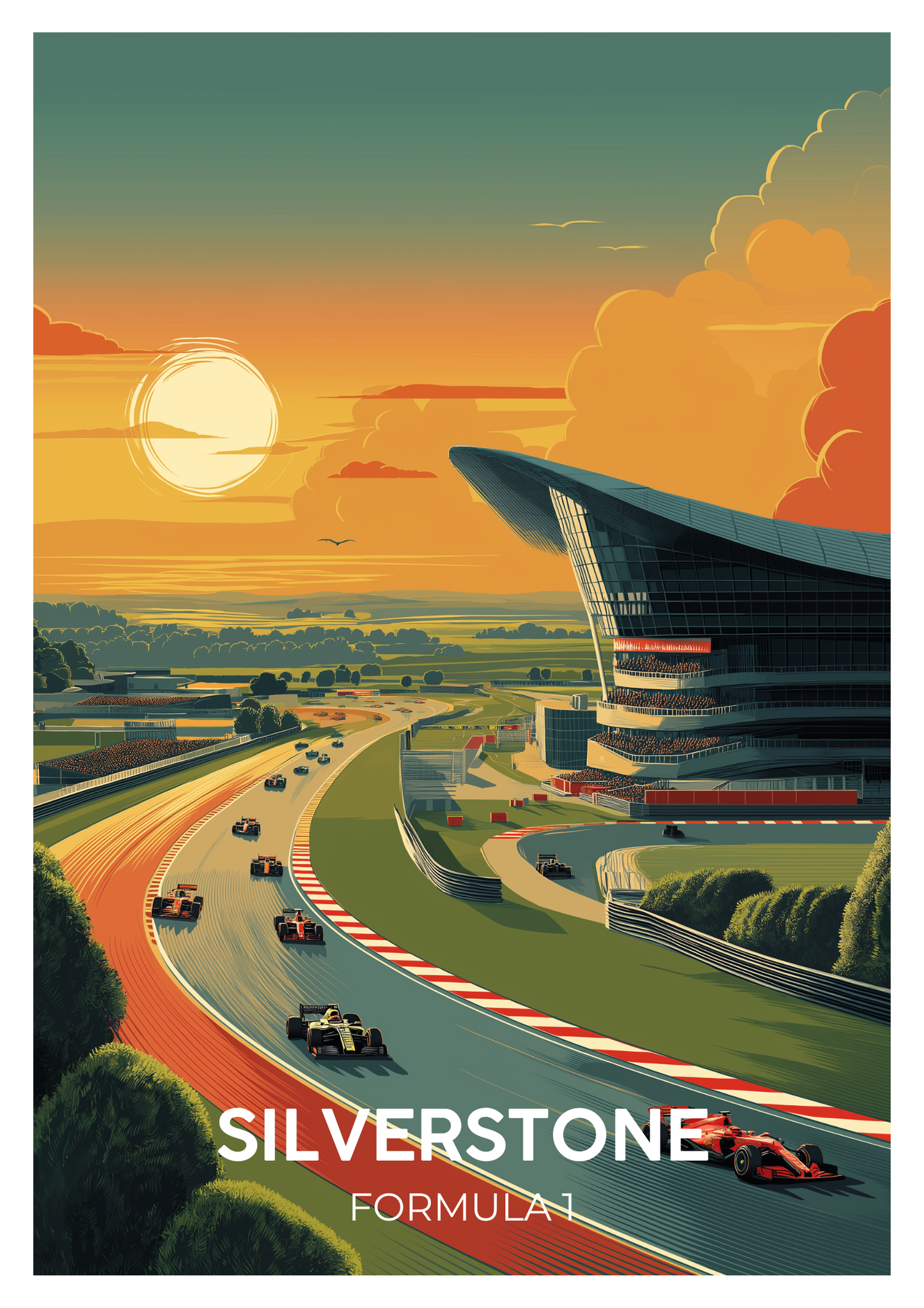 Silverstone, England – Vintage Motorsport F1 Travel Poster