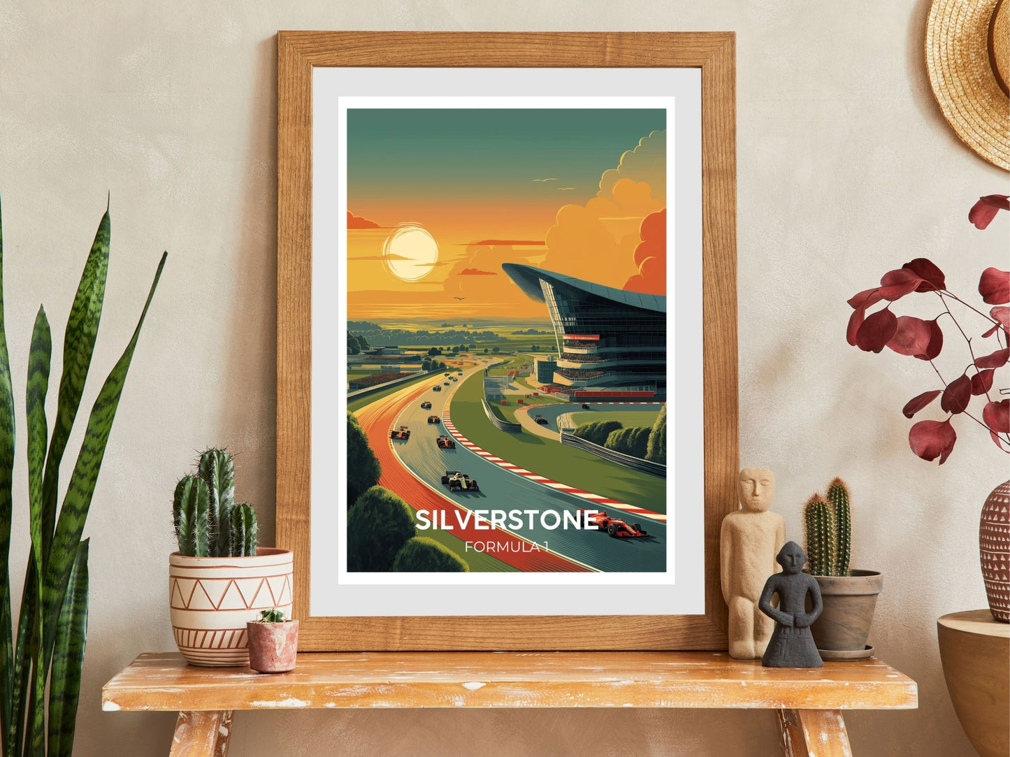 Close-up of Silverstone travel poster matte texture – Atlas Prints