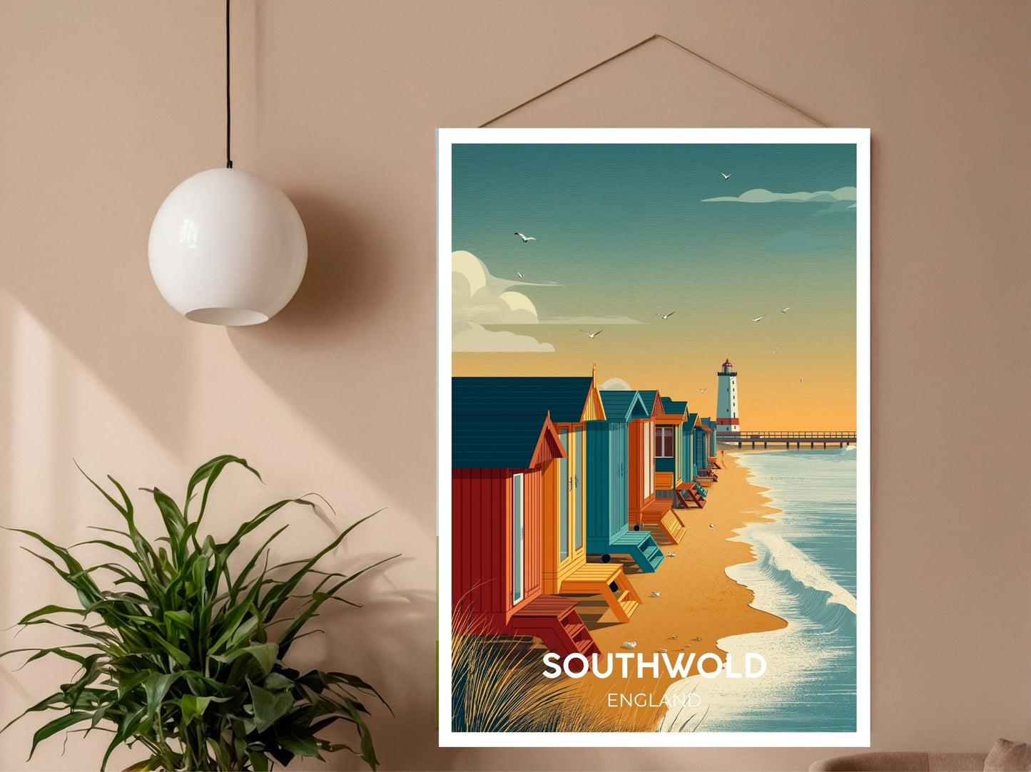 Close-up of Southwold England travel poster matte texture – Atlas Prints
