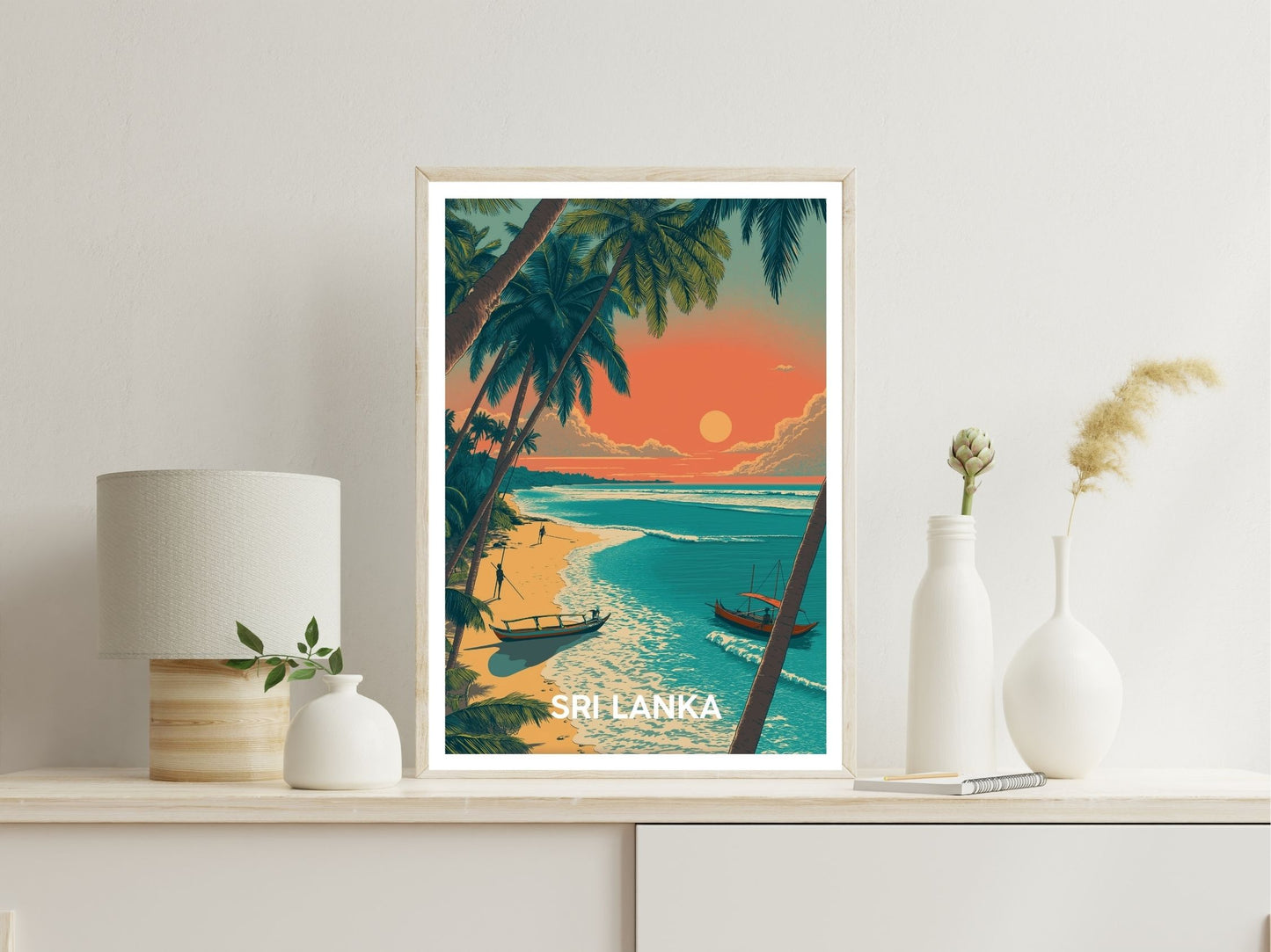 Sri Lanka wall art print displayed in bedroom – Atlas Prints