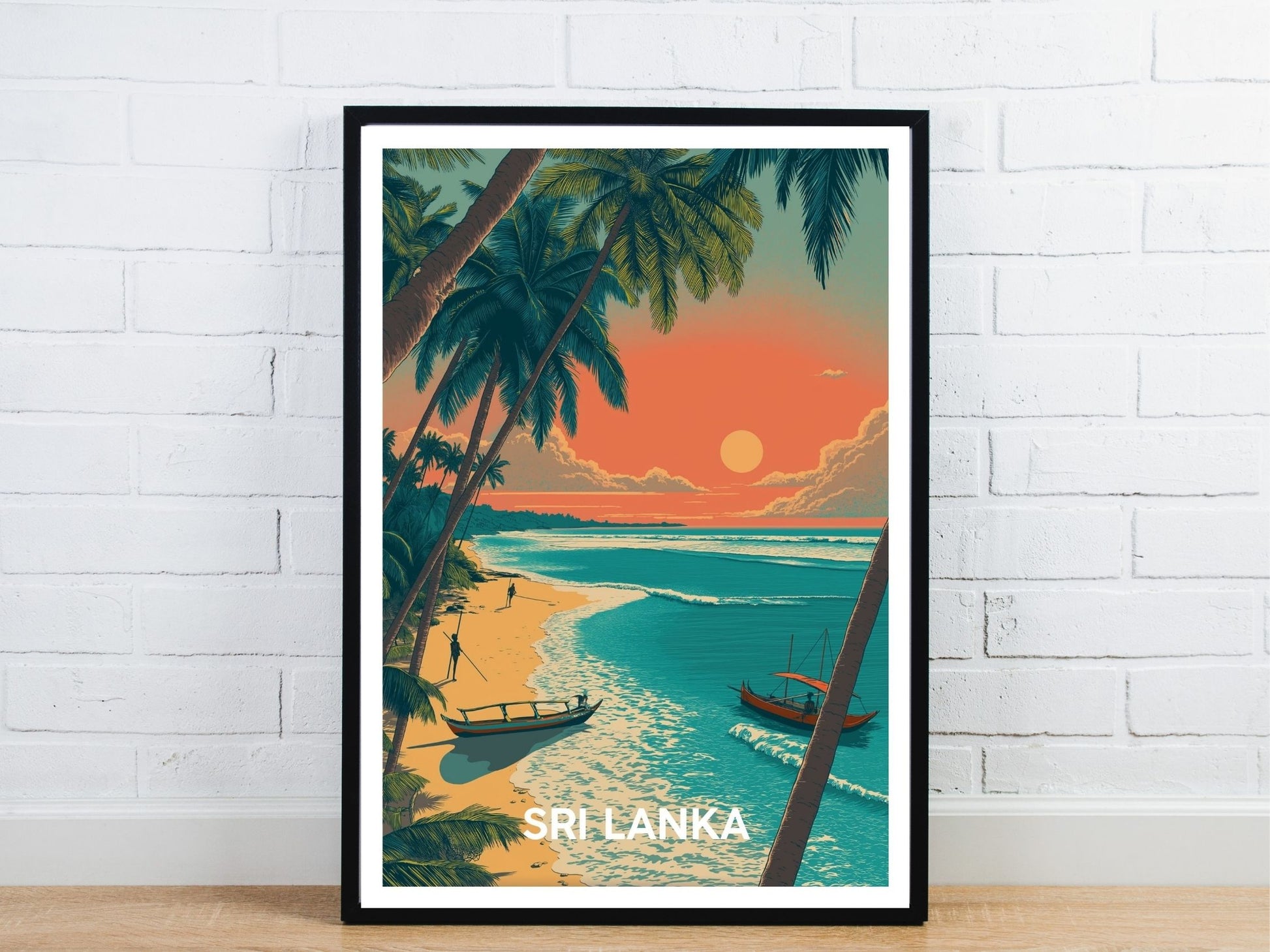 Minimal Sri Lanka travel art poster – Atlas Prints
