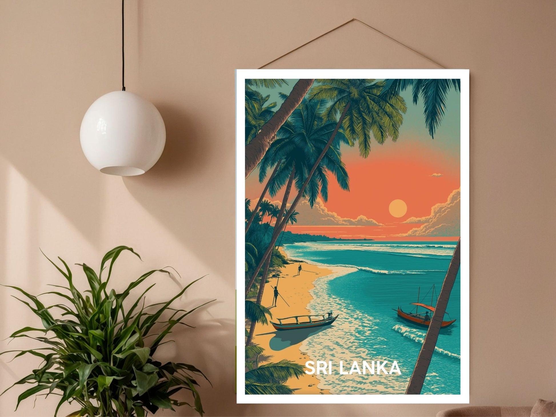 Close-up of Sri Lanka travel poster matte texture – Atlas Prints