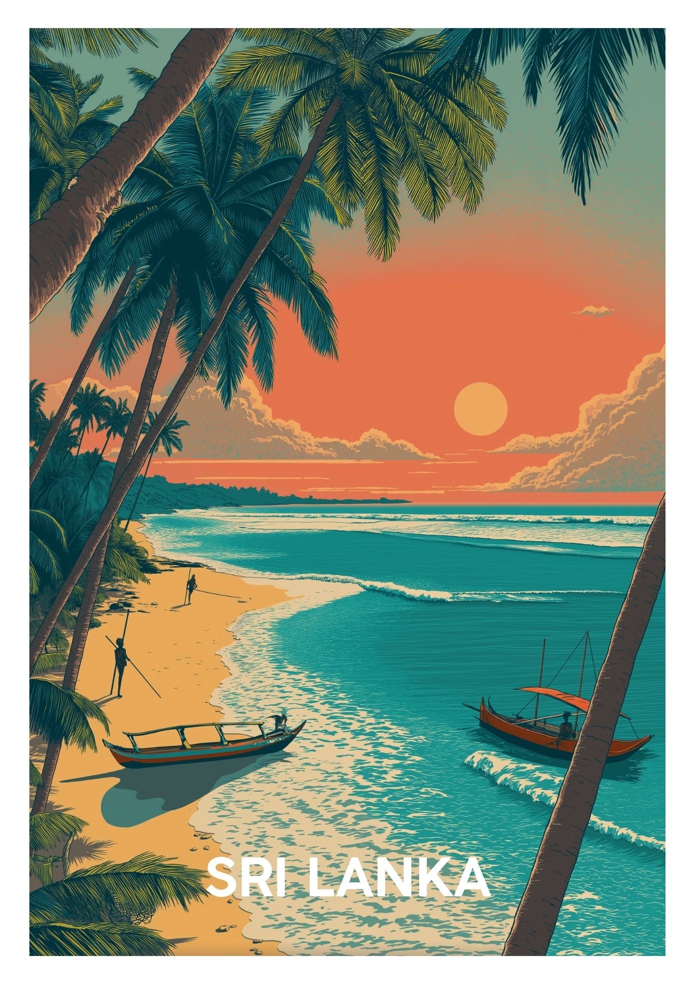 Vintage Sri Lanka travel poster wall art print – Atlas Prints