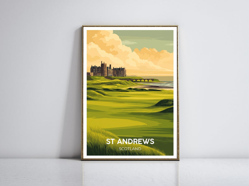 St Andrews Scotland framed vintage travel poster – Atlas Prints