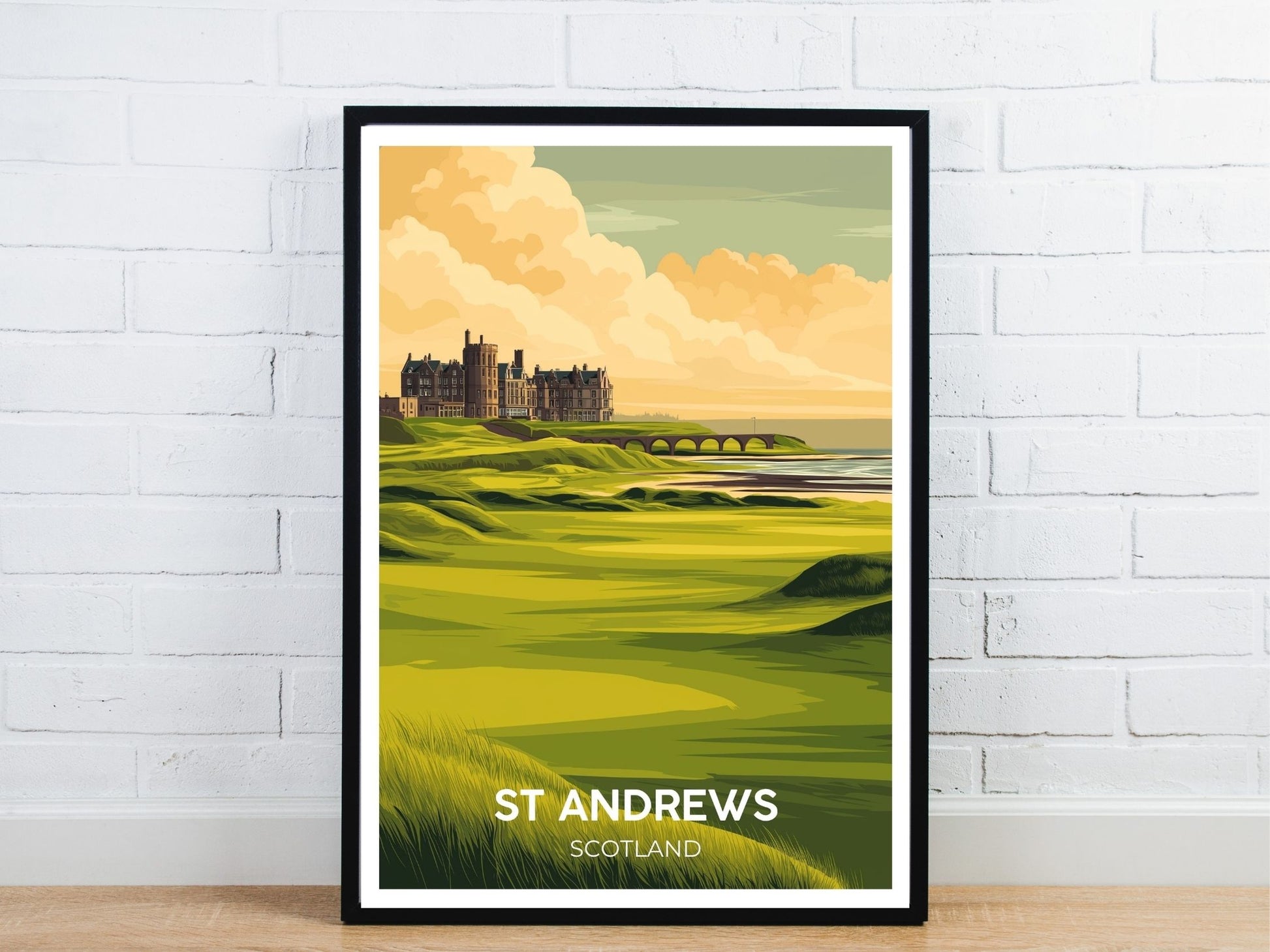 Minimal St Andrews Scotland travel art poster – Atlas Prints