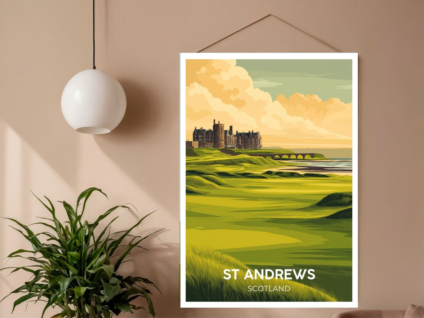 Close-up of St Andrews Scotland travel poster matte texture – Atlas Prints
