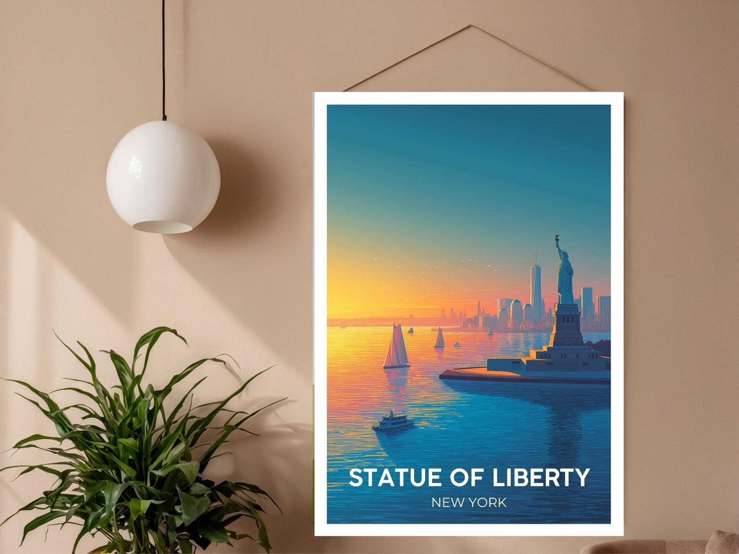 Close-up of Statue of Liberty New York  travel poster matte texture – Atlas Prints