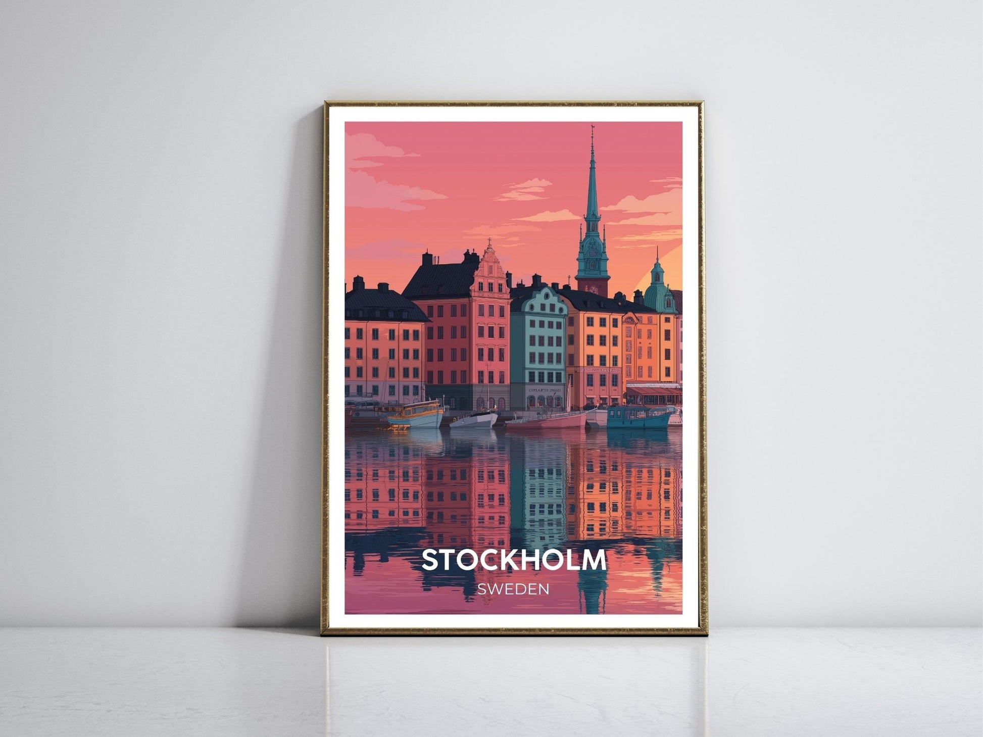 Stockholm Sweden framed vintage travel poster – Atlas Prints