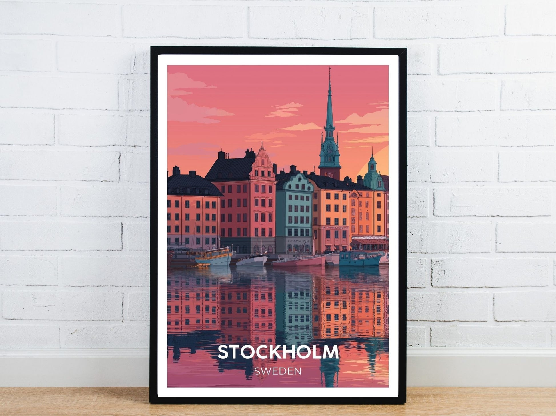 Minimal Stockholm Sweden travel art poster – Atlas Prints
