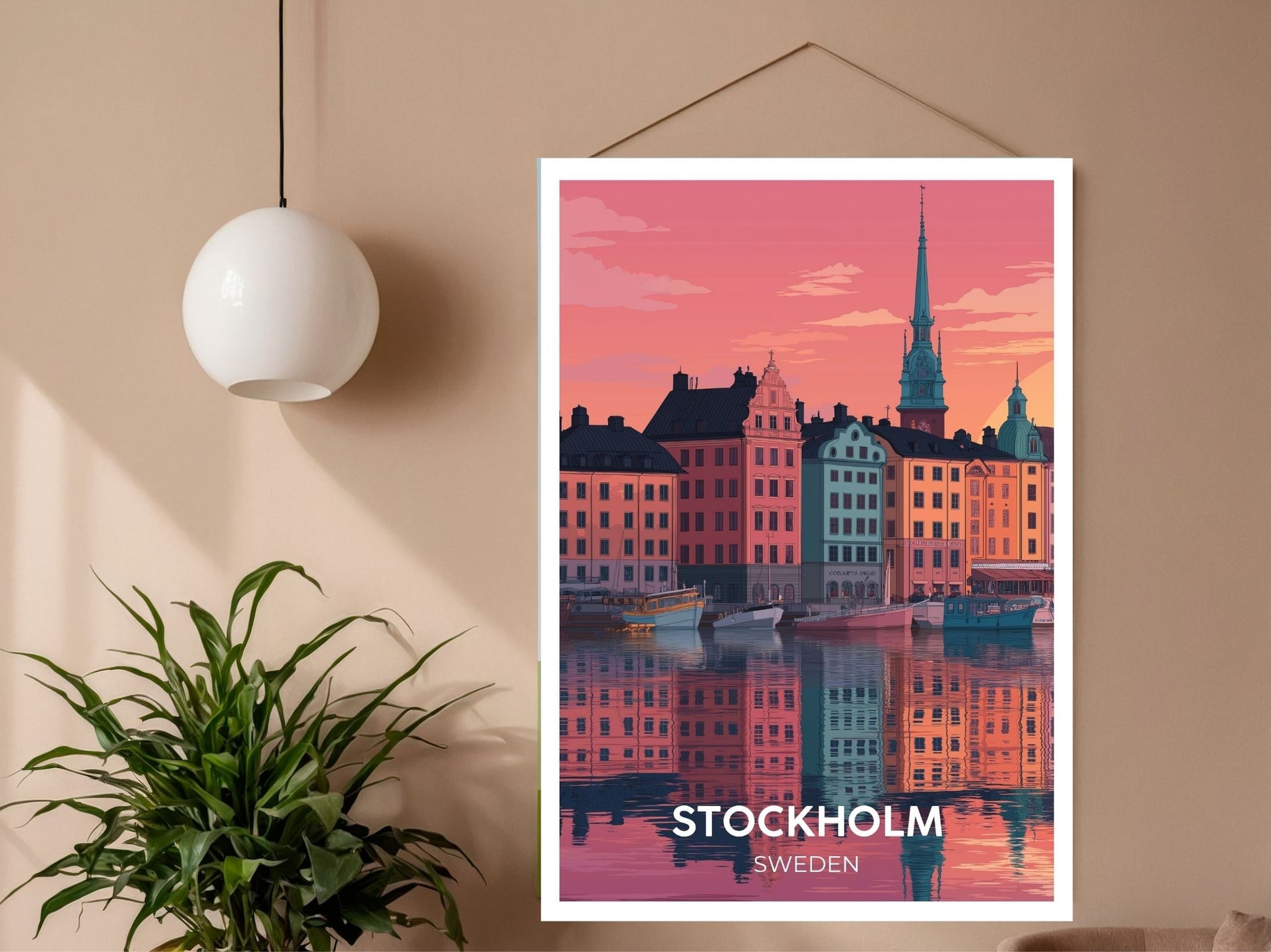 Close-up of Stockholm Sweden travel poster matte texture – Atlas Prints