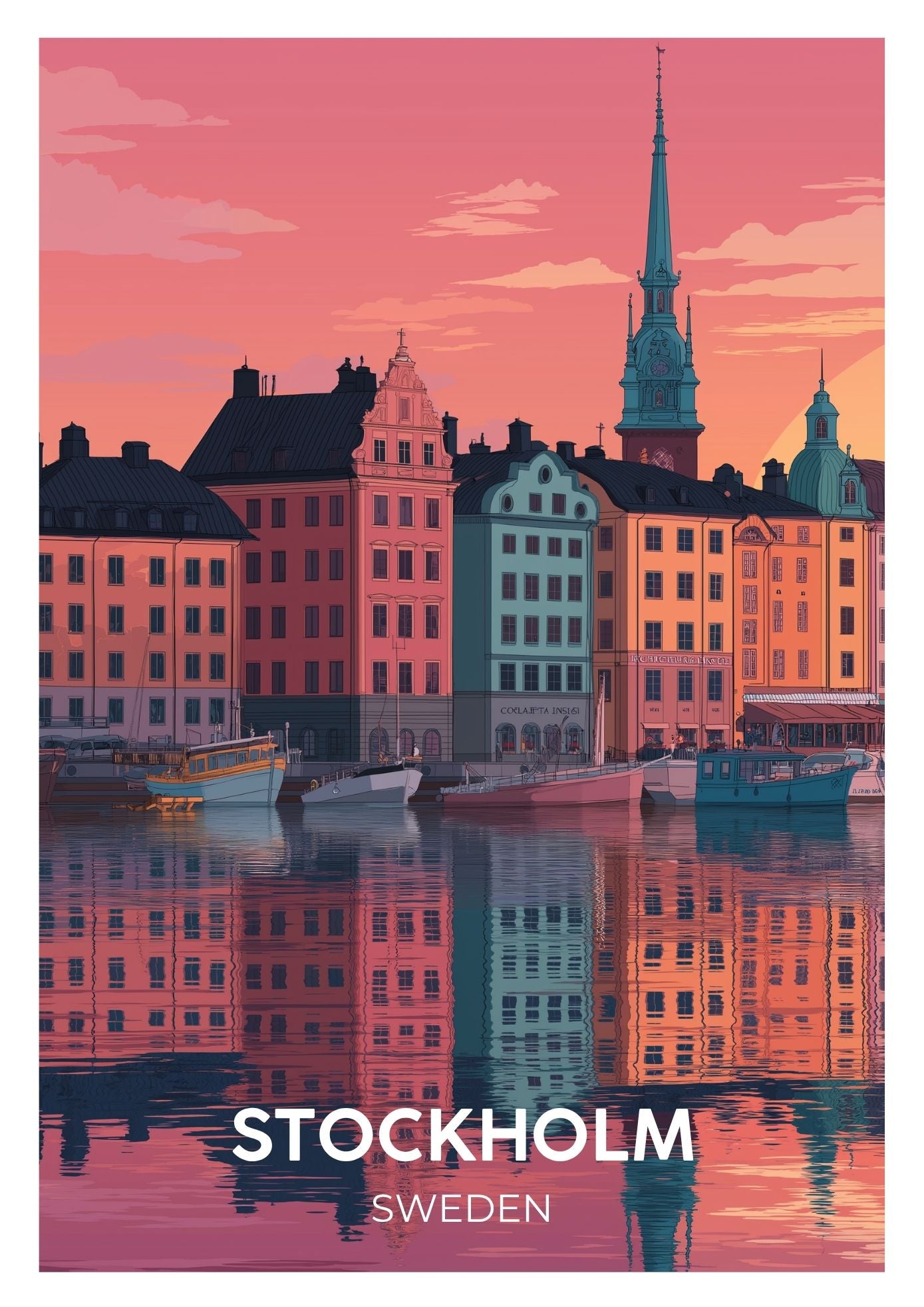 Vintage Stockholm Sweden travel poster wall art print – Atlas Prints